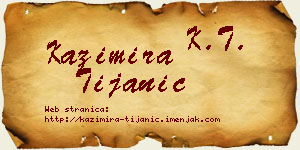 Kazimira Tijanić vizit kartica